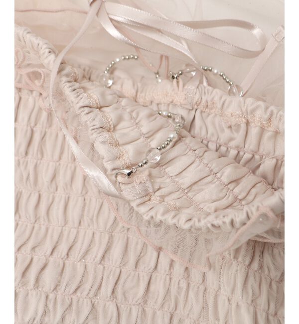  「チェーン付きキラキラキャミワンピ」|ワンピース|