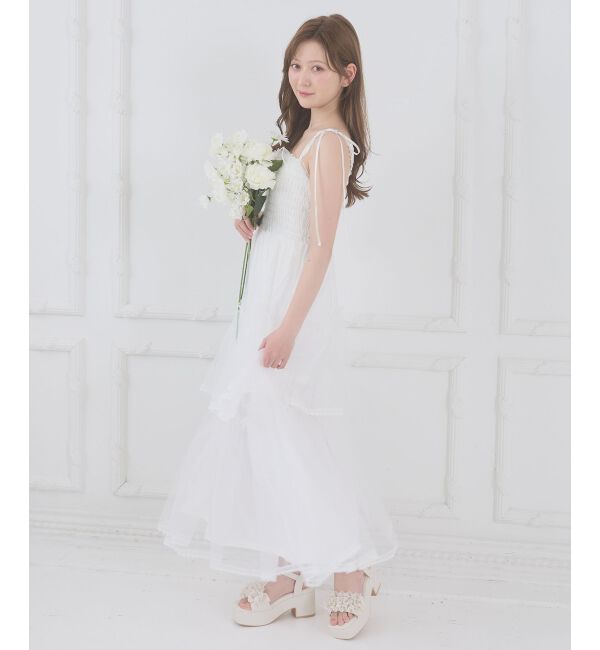  「チェーン付きキラキラキャミワンピ」|ワンピース|