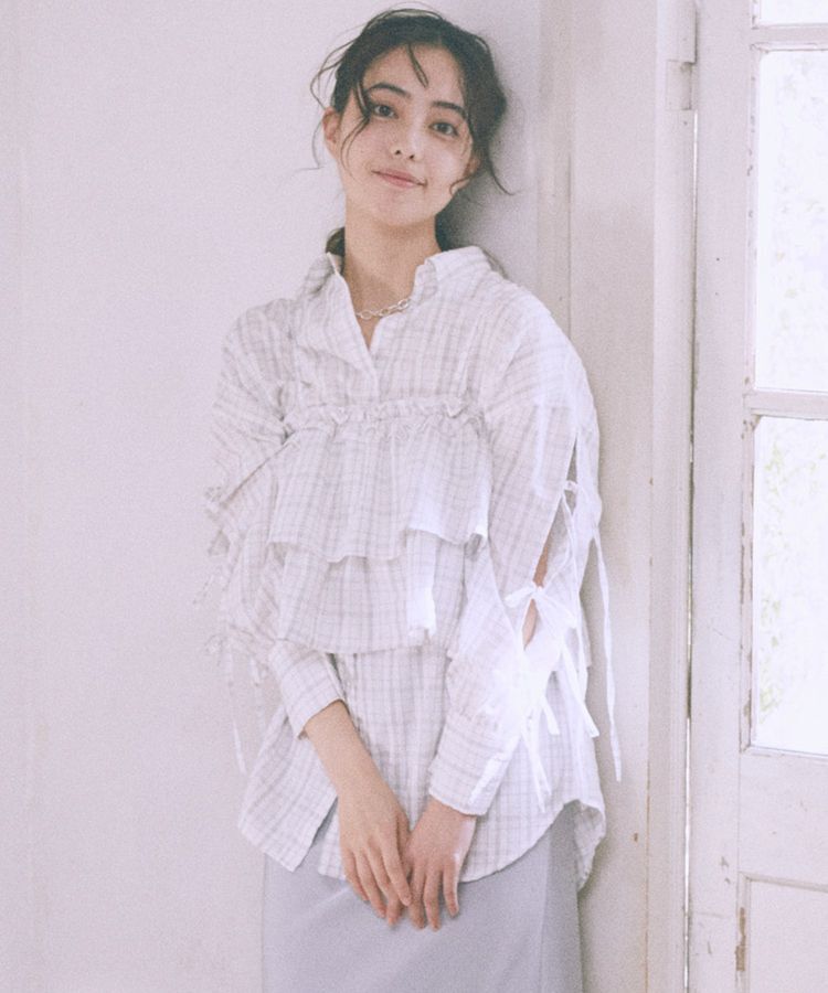 earth music&ecology「アソートチェックティアードビスチェ」|ベスト・ジレ|