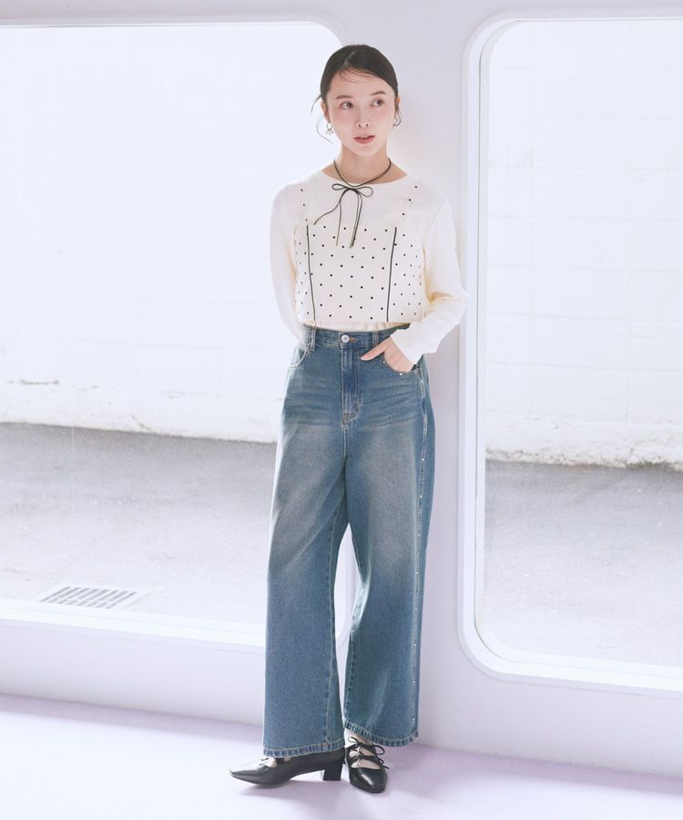 earth music&ecology「スタッズデニムパンツ」|デニム|