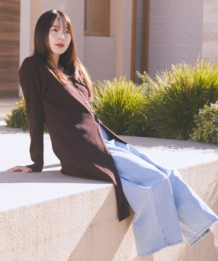 earth music&ecology「スタッズデニムパンツ」|デニム|