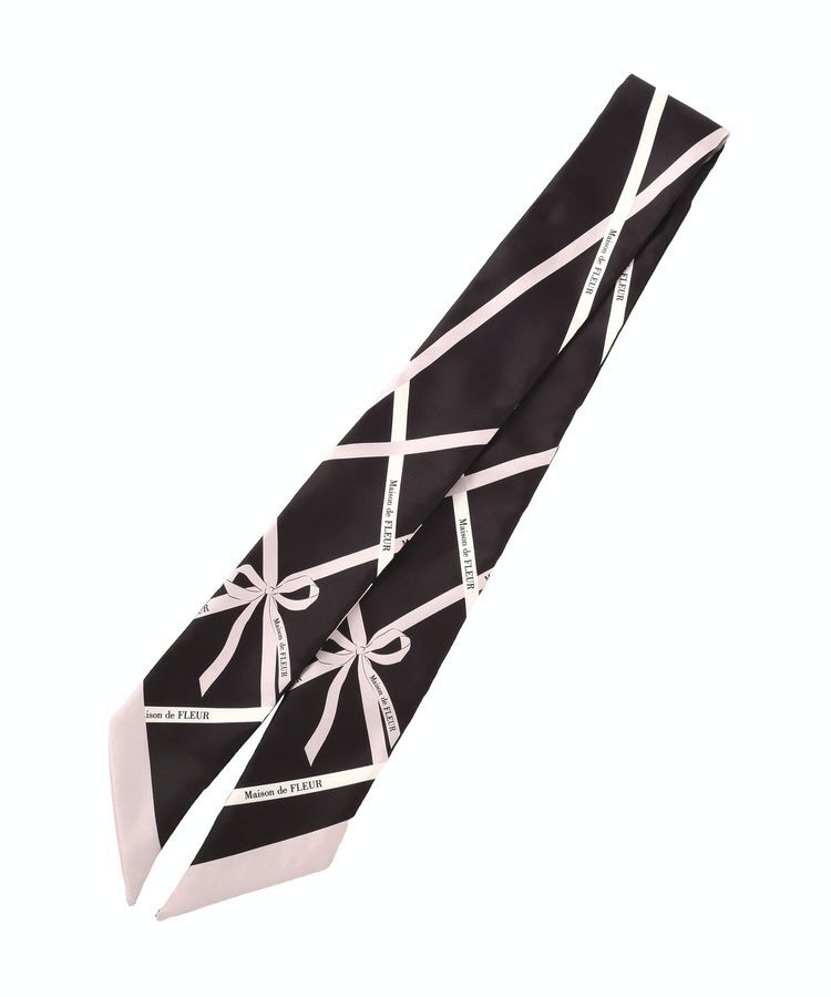 Maison de FLEUR「リボンモチーフ柄スカーフ」|バンダナ・スカーフ|