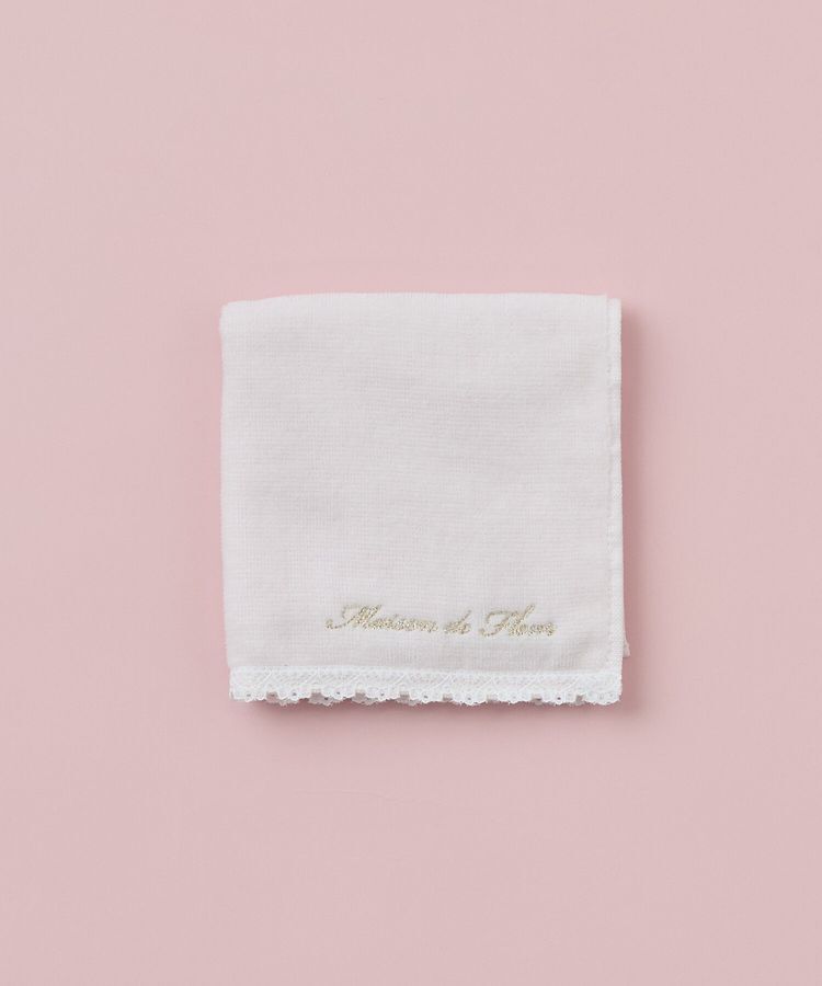 Maison de FLEUR「アンダーレースタオルハンカチ」|ハンカチ|ピンク