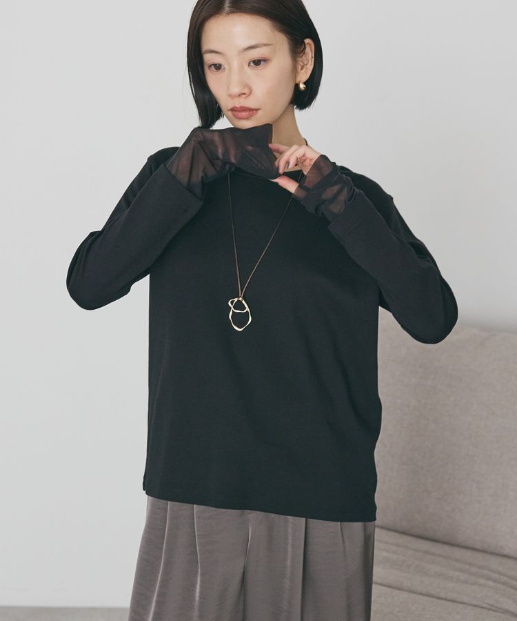 AMERICAN HOLIC「袖チュールレイヤードプルオーバー」|Tシャツ・カットソー|