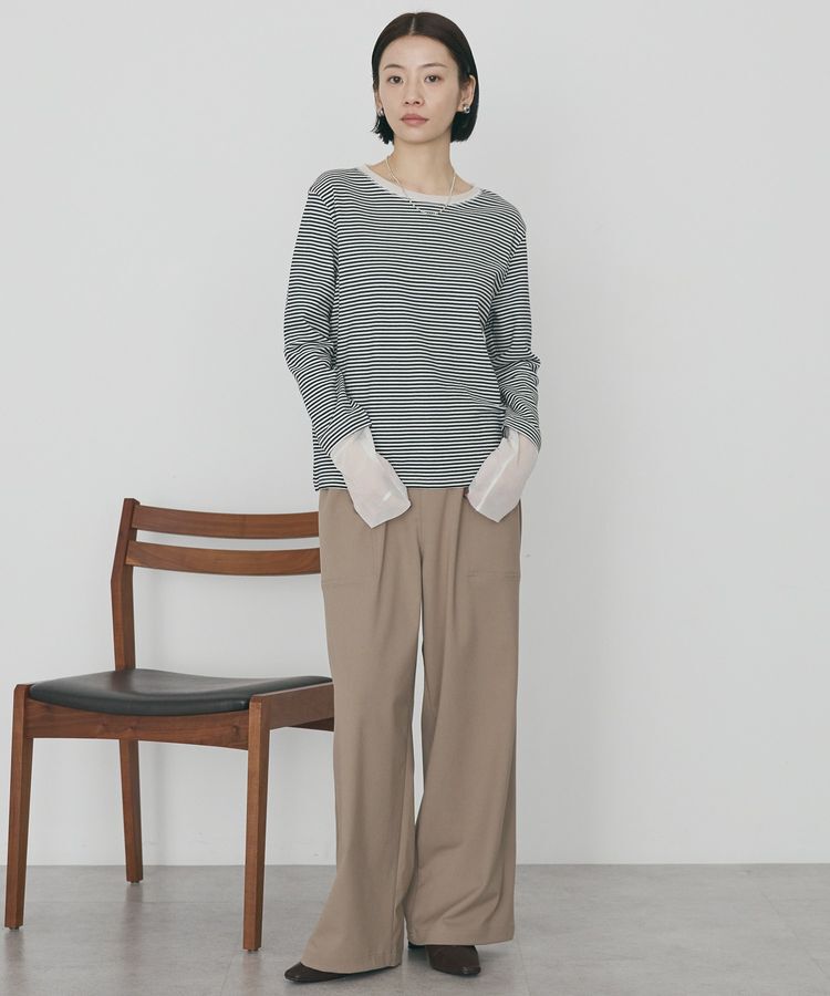 AMERICAN HOLIC「袖チュールレイヤードプルオーバー」|Tシャツ・カットソー|