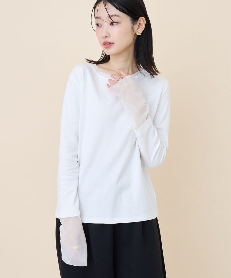 AMERICAN HOLIC「袖チュールレイヤードプルオーバー」|Tシャツ・カットソー|