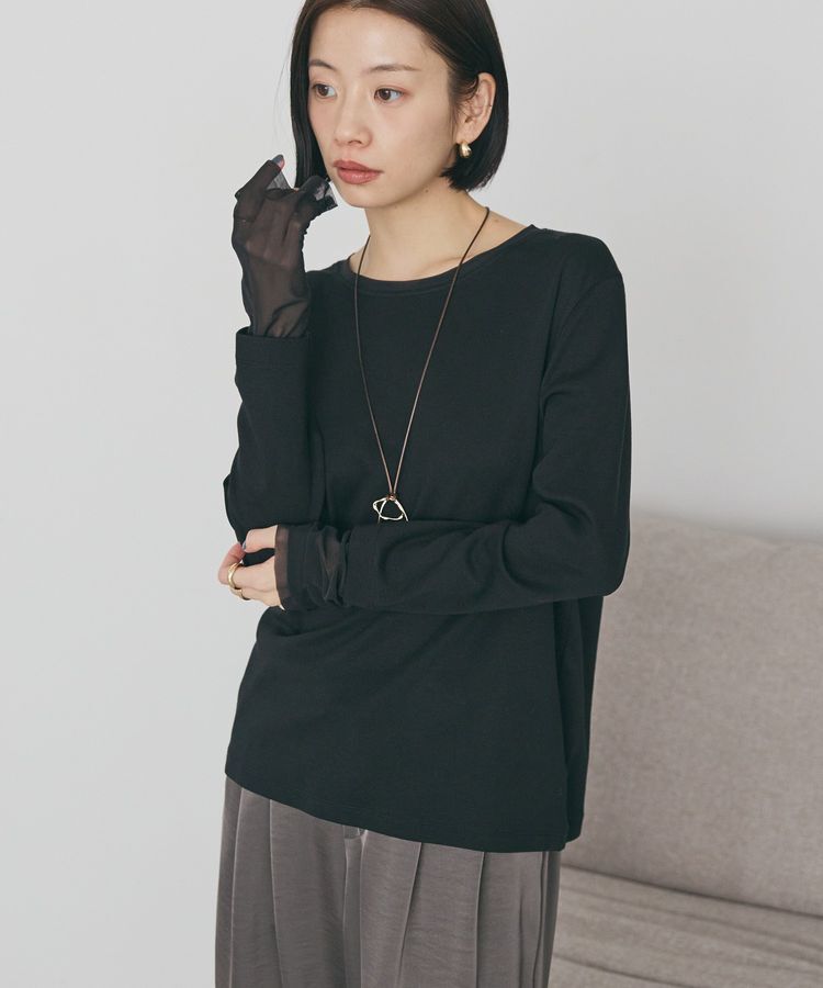 AMERICAN HOLIC「袖チュールレイヤードプルオーバー」|Tシャツ・カットソー|