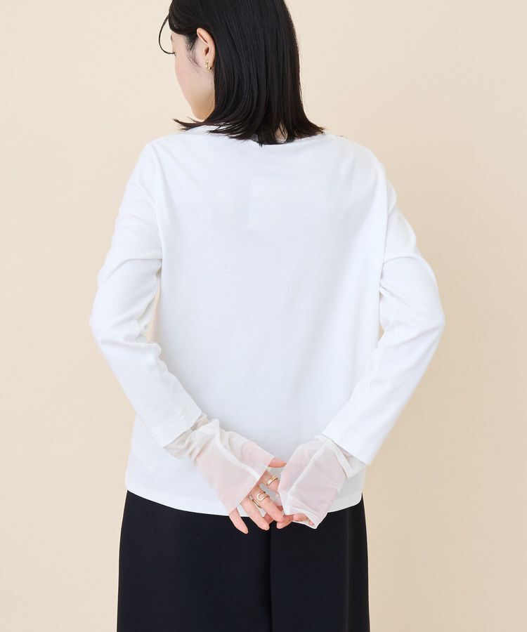 AMERICAN HOLIC「袖チュールレイヤードプルオーバー」|Tシャツ・カットソー|