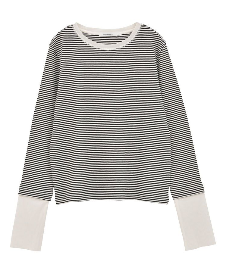 AMERICAN HOLIC「袖チュールレイヤードプルオーバー」|Tシャツ・カットソー|