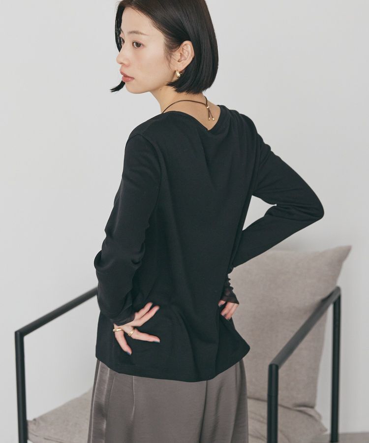 AMERICAN HOLIC「袖チュールレイヤードプルオーバー」|Tシャツ・カットソー|