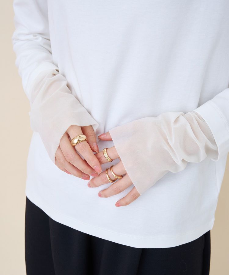 AMERICAN HOLIC「袖チュールレイヤードプルオーバー」|Tシャツ・カットソー|