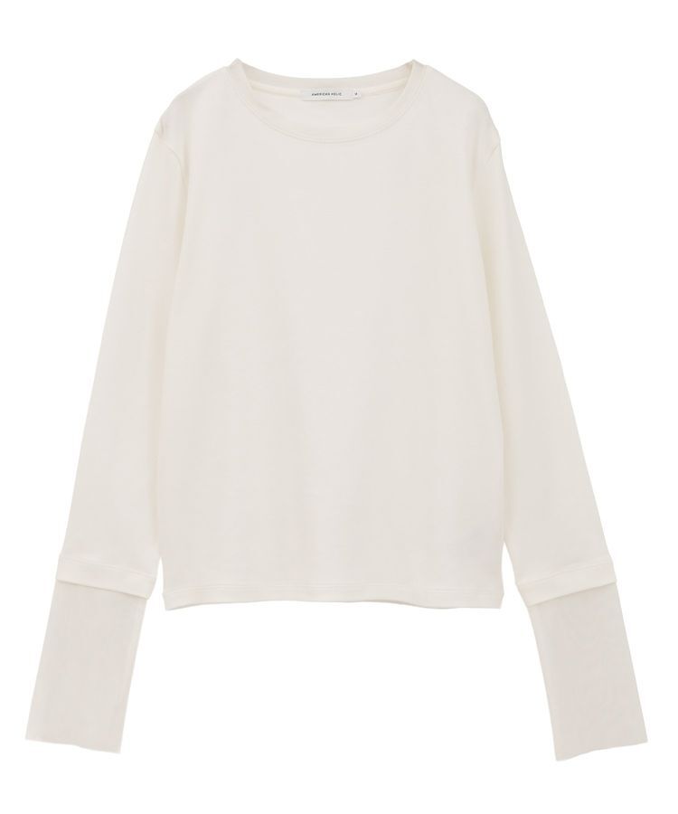 AMERICAN HOLIC「袖チュールレイヤードプルオーバー」|Tシャツ・カットソー|