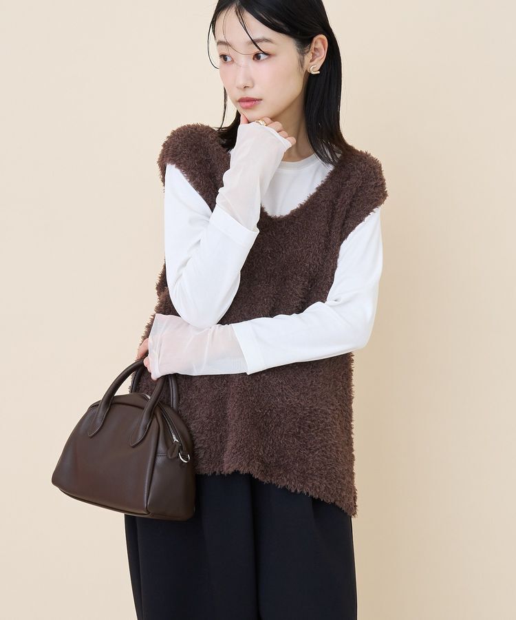 AMERICAN HOLIC「袖チュールレイヤードプルオーバー」|Tシャツ・カットソー|