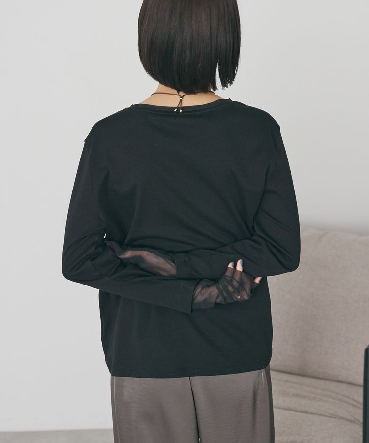 AMERICAN HOLIC「袖チュールレイヤードプルオーバー」|Tシャツ・カットソー|