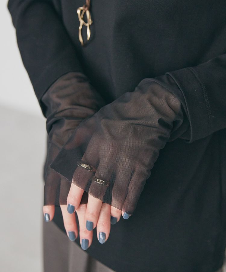 AMERICAN HOLIC「袖チュールレイヤードプルオーバー」|Tシャツ・カットソー|