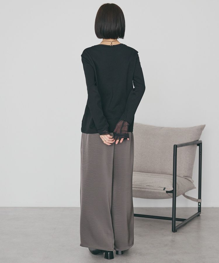 AMERICAN HOLIC「袖チュールレイヤードプルオーバー」|Tシャツ・カットソー|