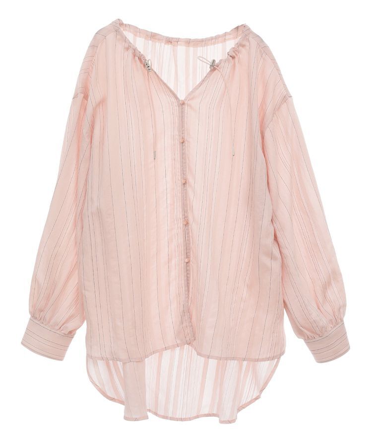 Green Parks「ドロストネックシアーストライプチュニック」|シャツ・ブラウス|