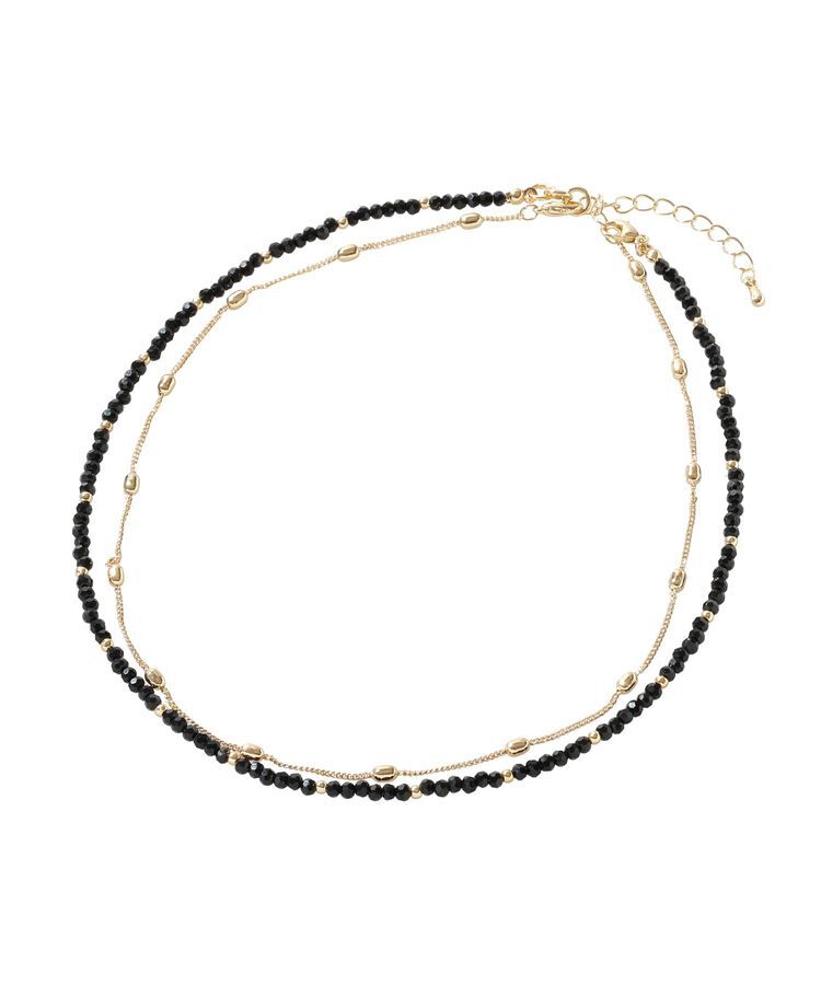 Green Parks「カットガラス2連ネックレス」|ネックレス|Gold