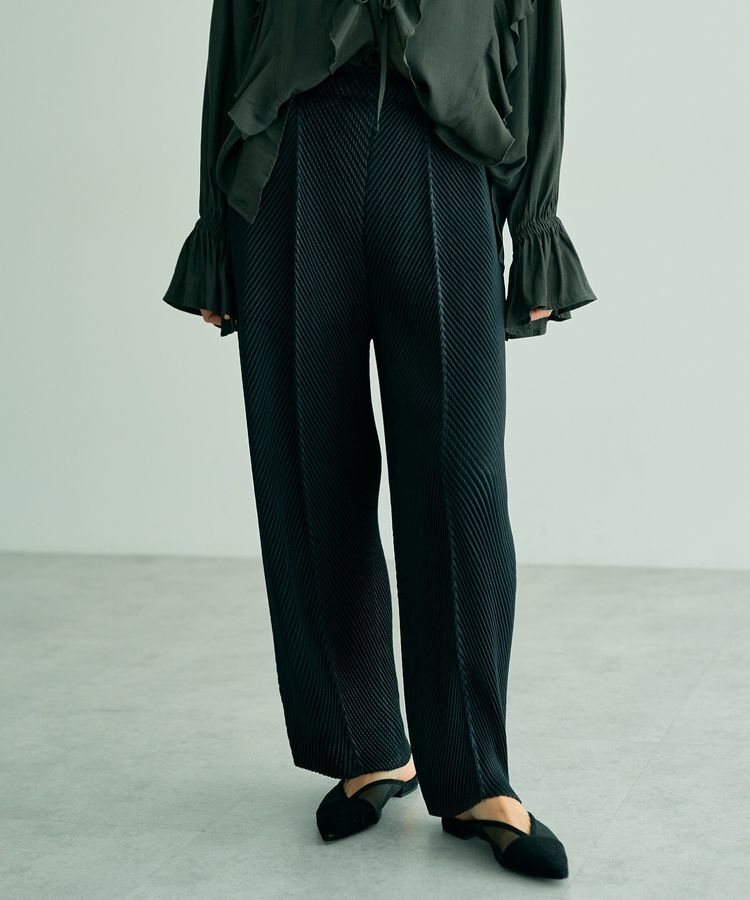 YECCA VECCA「【DOLL UP OOPS】ヘリンボンプリーツパンツ」|その他|Black