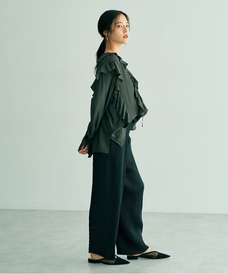 YECCA VECCA「【DOLL UP OOPS】ヘリンボンプリーツパンツ」|その他|