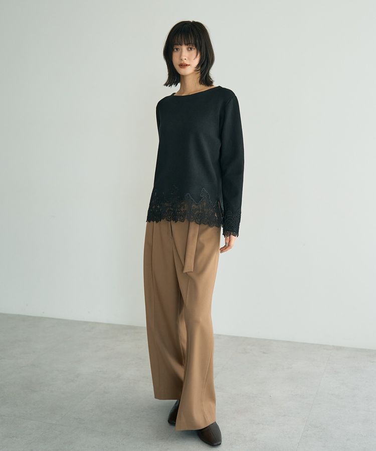 YECCA VECCA「金釦アクセントベルトワイドパンツ」|その他|