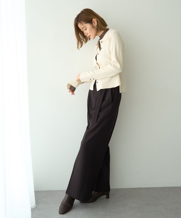 YECCA VECCA「金釦アクセントベルトワイドパンツ」|その他|