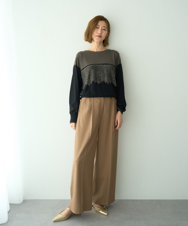 YECCA VECCA「金釦アクセントベルトワイドパンツ」|その他|