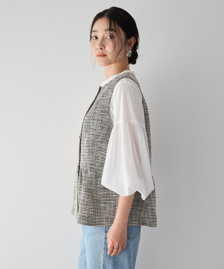 YECCA VECCA「ツイードペプラムジレ」|ベスト・ジレ|