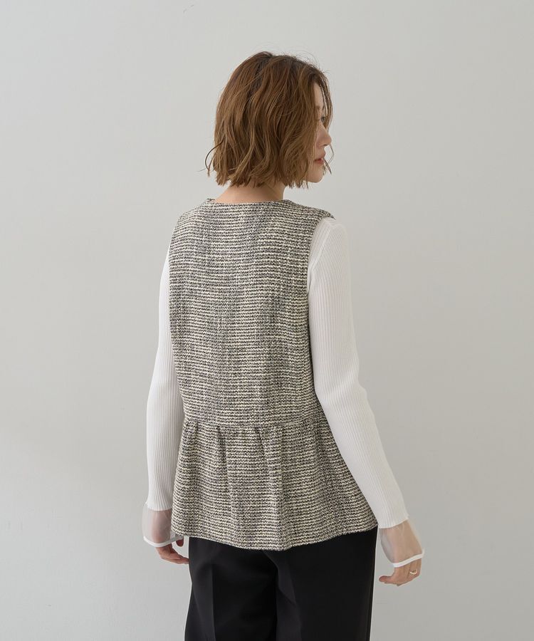 YECCA VECCA「ツイードペプラムジレ」|ベスト・ジレ|