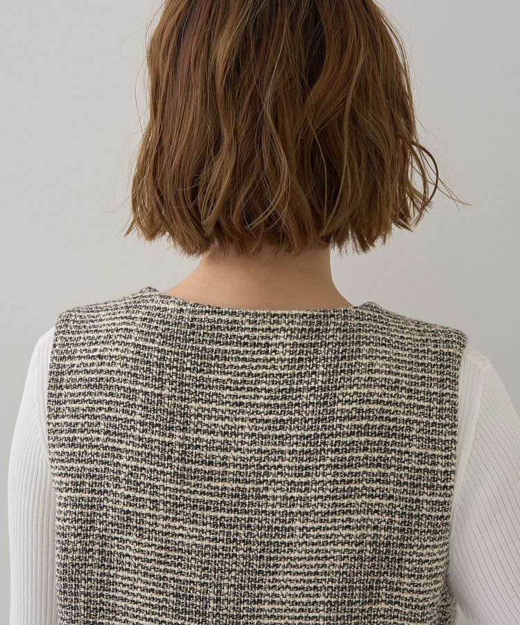 YECCA VECCA「ツイードペプラムジレ」|ベスト・ジレ|