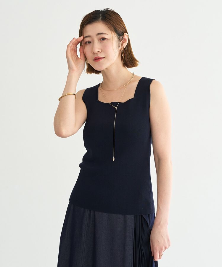 YECCA VECCA「2wayスクエアノースリーブニット」|ニット・セーター|