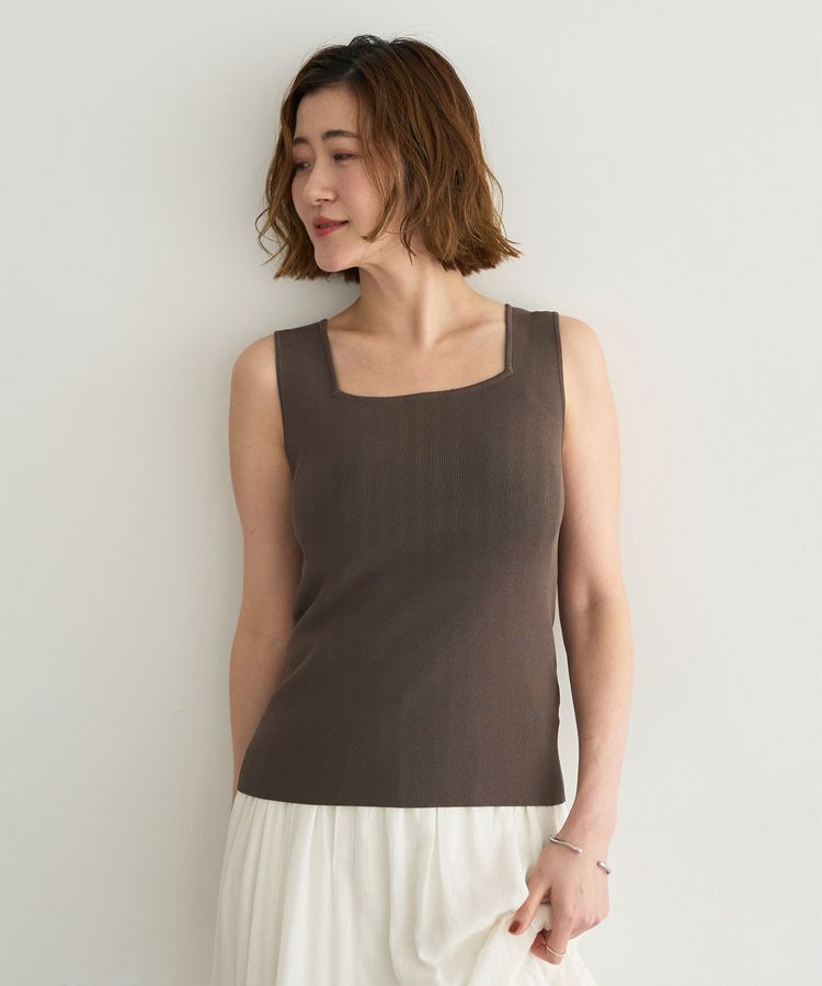 YECCA VECCA「2wayスクエアノースリーブニット」|ニット・セーター|