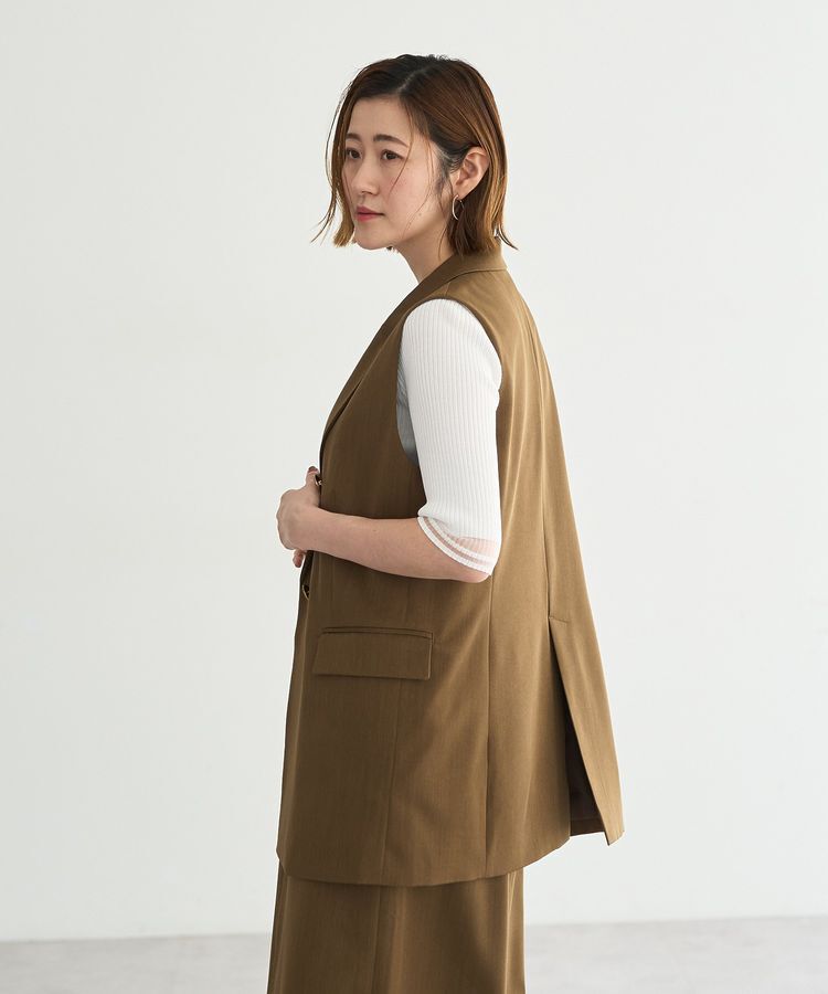 YECCA VECCA「ドライタッチ金釦テーラードジレ」|ベスト・ジレ|