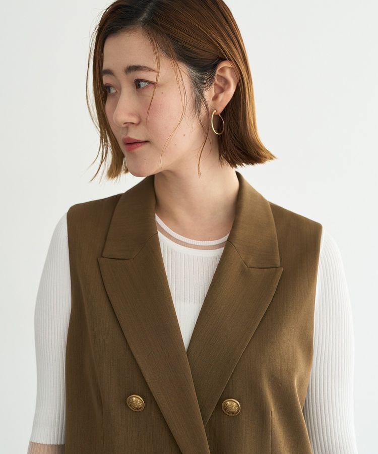 YECCA VECCA「ドライタッチ金釦テーラードジレ」|ベスト・ジレ|