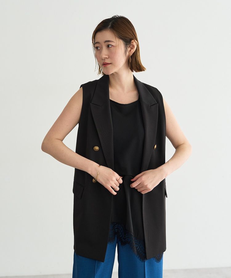 YECCA VECCA「ドライタッチ金釦テーラードジレ」|ベスト・ジレ|