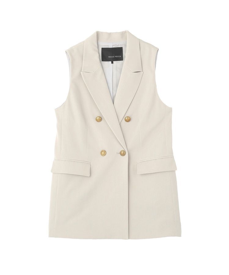 YECCA VECCA「ドライタッチ金釦テーラードジレ」|ベスト・ジレ|