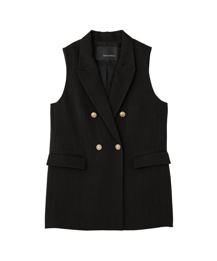 YECCA VECCA「ドライタッチ金釦テーラードジレ」|ベスト・ジレ|