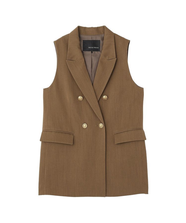 YECCA VECCA「ドライタッチ金釦テーラードジレ」|ベスト・ジレ|