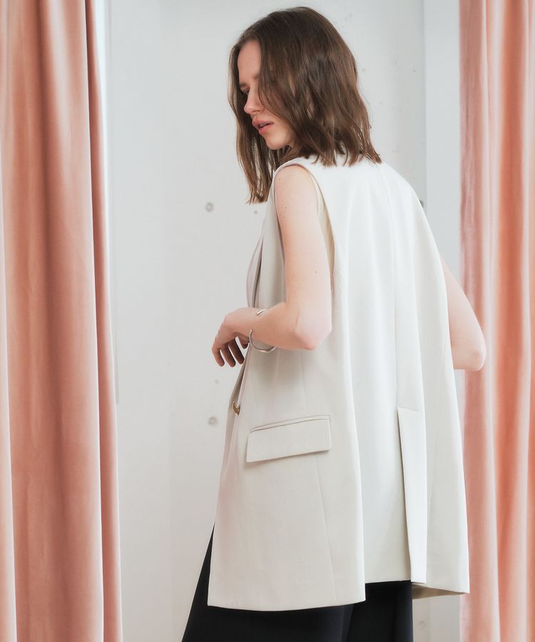 YECCA VECCA「ドライタッチ金釦テーラードジレ」|ベスト・ジレ|