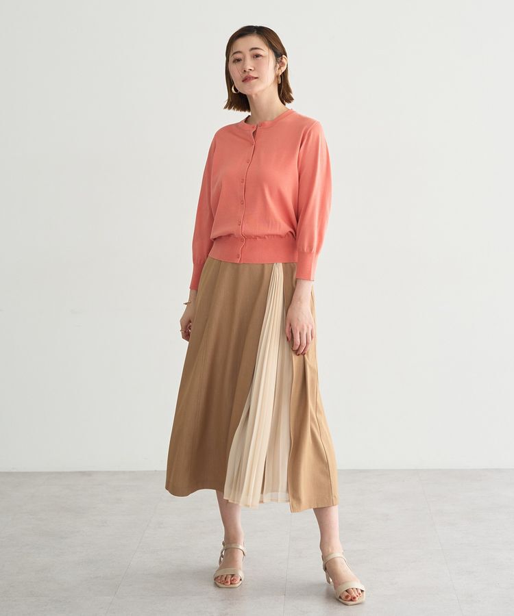 YECCA VECCA「プリーツMIXフレアスカート」|フレア|