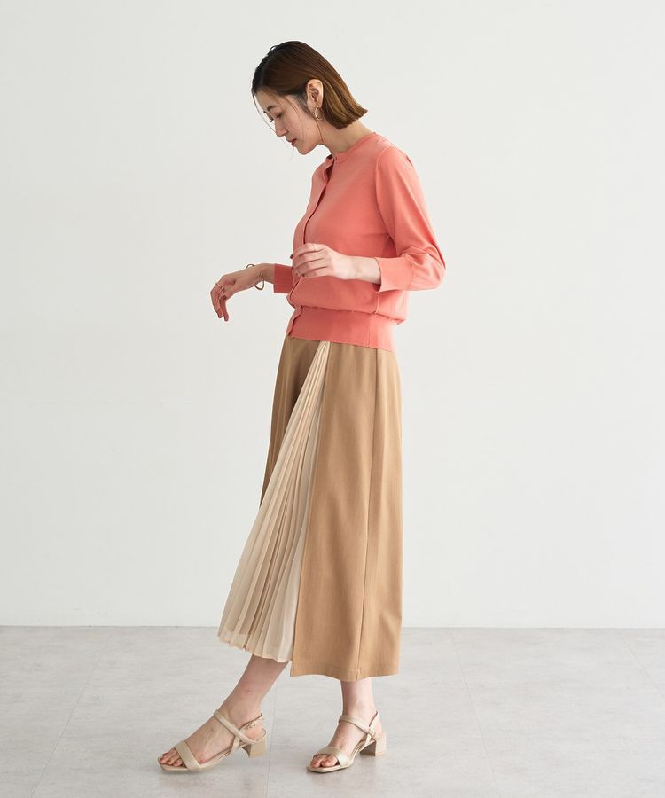 YECCA VECCA「プリーツMIXフレアスカート」|フレア|