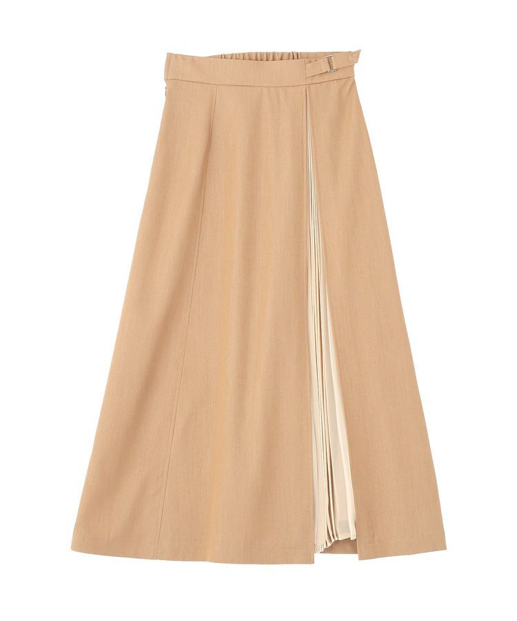 YECCA VECCA「プリーツMIXフレアスカート」|フレア|