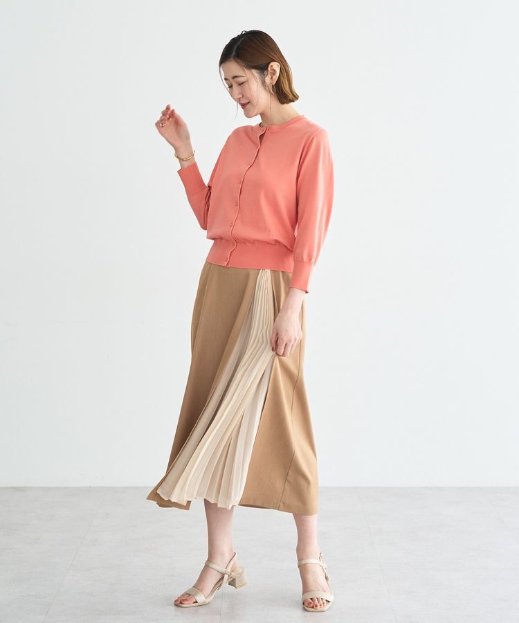 YECCA VECCA「プリーツMIXフレアスカート」|フレア|
