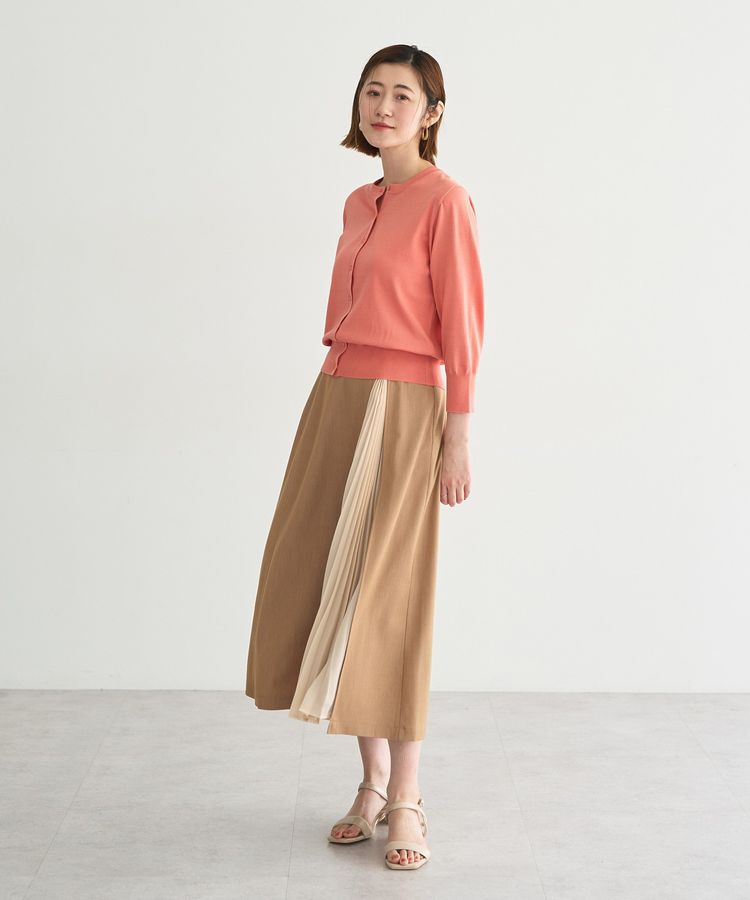 YECCA VECCA「プリーツMIXフレアスカート」|フレア|