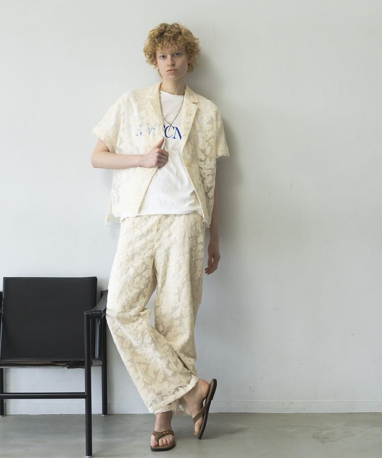 GARAGE OF GOOD CLOTHING「クロスステッチ刺繍ハーフスリーブジャケット」|テーラードジャケット|