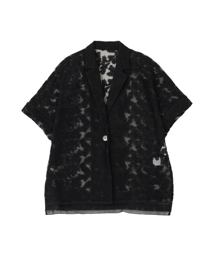GARAGE OF GOOD CLOTHING「クロスステッチ刺繍ハーフスリーブジャケット」|テーラードジャケット|Black