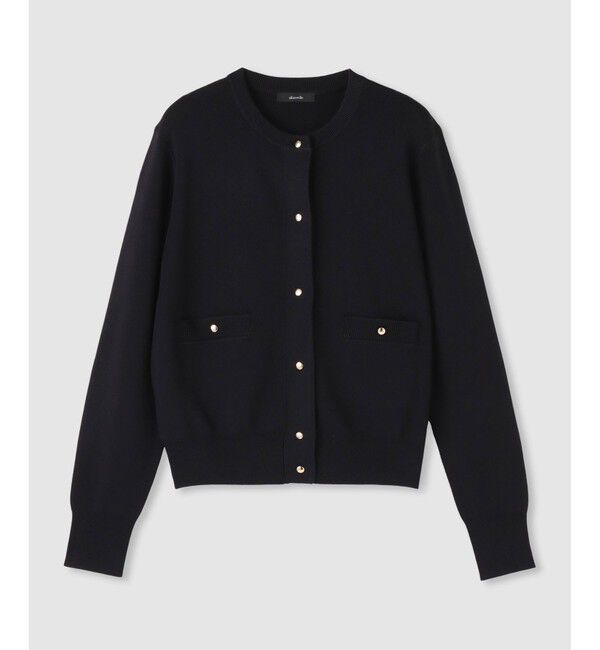 allureville「◇ポケットクルーカーディガン」|カーディガン|ブラック