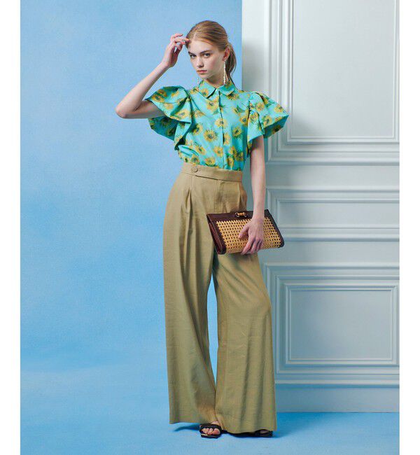 LOULOU WILLOUGHBY「 WEB 一部店舗限定【LOULOU WILLOUGHBY】サンフラワープリントバルーンスリーブシャツ」|シャツ・ブラウス|