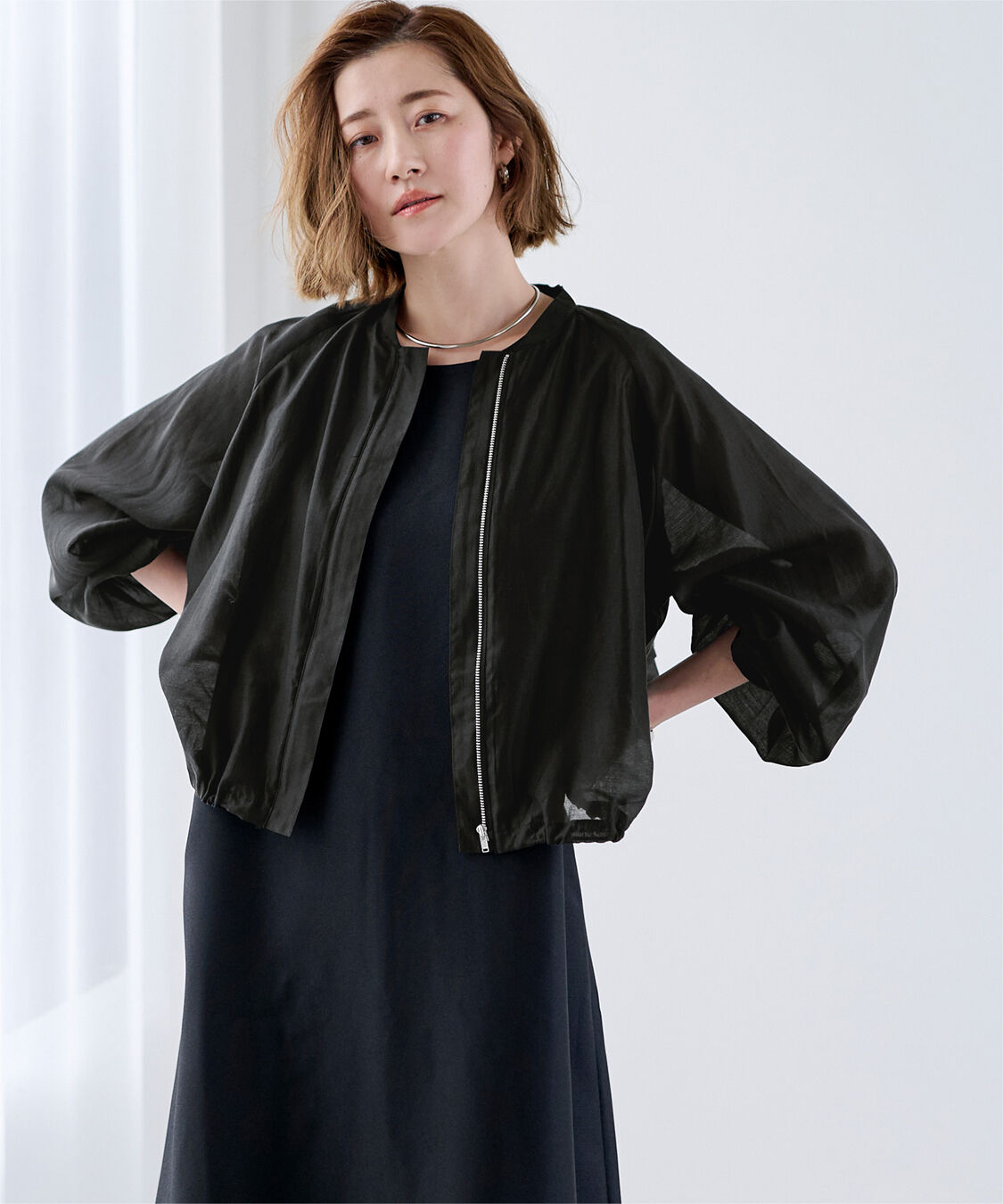 ur's「ドローストリングシアーブルゾン」|ブルゾン・スタジャン|