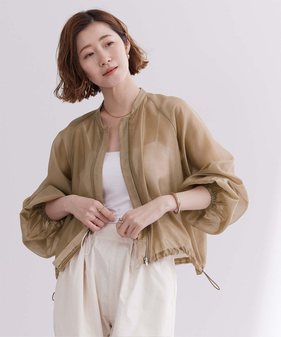 ur's「ドローストリングシアーブルゾン」|ブルゾン・スタジャン|